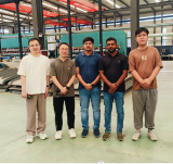 Bangladeshi customers come to our factory to inspect hydraulic elevator dam products